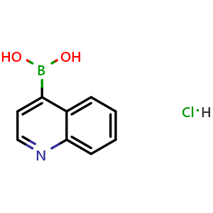 Chemical structure of Quinoline-4-boronic acid hydrochloride , AChemBlock X190914