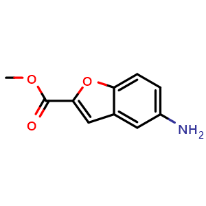 Chemical structure of Methyl 5-Aminobenzofuran-2-carboxylate , CAS 1646-29-3, AChemBlock X190941