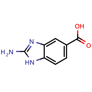 Chemical structure of 2-Amino-1H-benzo[d]imidazole-5-carboxylic acid , CAS 76391-97-4, AChemBlock X190947