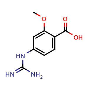 Chemical structure of 4-Guanidino-2-methoxybenzoic acid , CAS 173731-96-9, AChemBlock X190969