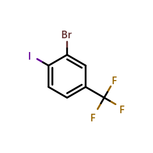 Chemical structure of 3-Bromo-4-iodobenzotrifluoride , CAS 481075-58-5, AChemBlock X190983