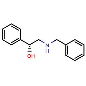 Chemical structure of (R)-2-(Benzylamino)-1-phenylethanol , CAS 107171-75-5, AChemBlock X190987