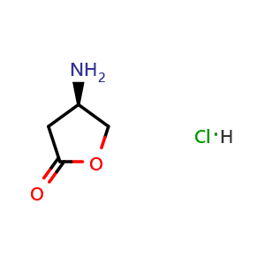 Chemical structure of (R)-4-Aminotetrahydrofuran-2-one hydrochloride , CAS 117752-88-2, AChemBlock X190988