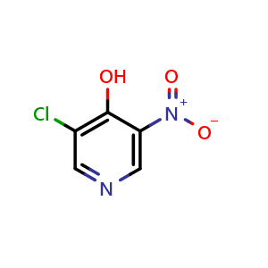 Chemical structure of 3-Chloro-4-hydroxy-5-nitropyridine , CAS 31872-64-7, AChemBlock X190989