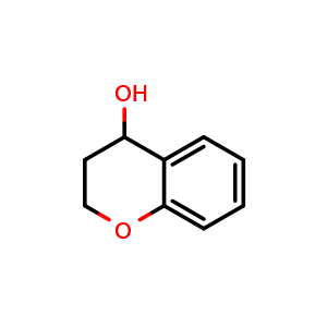 Chemical structure of 3,4-Dihydro-2H-1-benzopyran-4-ol , CAS 1481-93-2, AChemBlock X191003