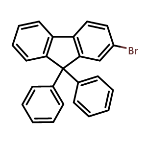 Chemical structure of 2-Bromo-9,9-diphenylfluorene , CAS 474918-32-6, AChemBlock X191004