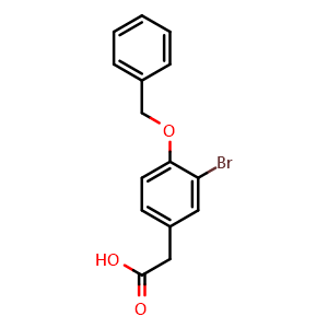 Chemical structure of 4-(Benzyloxy)-3-bromophenylacetic acid , CAS 5884-48-0, AChemBlock X191024