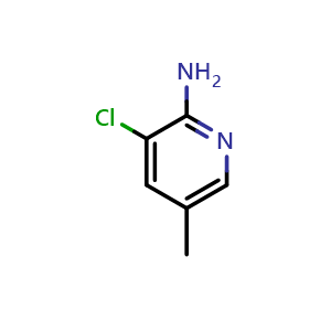 Chemical structure of 2-Amino-3-chloro-5-methylpyridine , CAS 31430-41-8, AChemBlock X191030