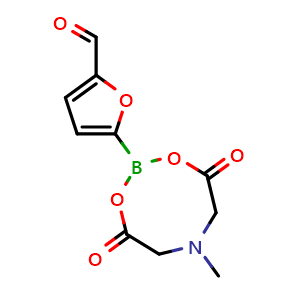 Chemical structure of 5-(6-Methyl-4,8-dioxo-1,3,6,2-dioxazaborocan-2-yl)furan-2-carbaldehyde , CAS 1104637-03-7, AChemBlock X191048