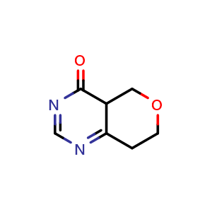 Chemical structure of 4a,5,7,8-Tetrahydropyrano[4,3-d]pyrimidin-4-one , CAS 1545120-46-4, AChemBlock X191064
