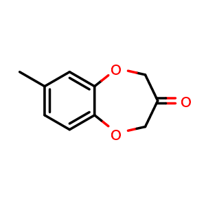 Chemical structure of 7-Methyl-3,4-dihydro-2H-1,5-benzodioxepin-3-one , CAS 28940-11-6, AChemBlock X191077