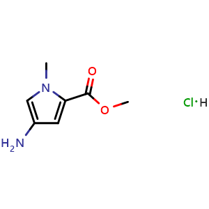Chemical structure of Methyl 4-Amino-1-methylpyrrole-2-carboxylate hydrochloride , CAS 180258-45-1, AChemBlock X191086
