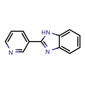 Chemical structure of 2-(3-Pyridyl)benzimidazole , CAS 1137-67-3, AChemBlock X191101
