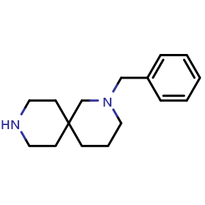 Chemical structure of 2-Benzyl-2,9-diazaspiro[5.5]undecane , CAS 867006-13-1, AChemBlock X191103