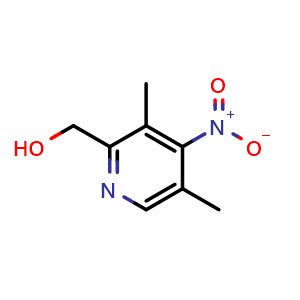 Chemical structure of 2-(Hydroxymethyl)-3,5-dimethyl-4-nitropyridine , CAS 149082-03-1, AChemBlock X191104