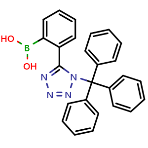 Chemical structure of 2-(1-Trityl-5-tetrazolyl)phenylboronic acid , CAS 144873-97-2, AChemBlock X191123