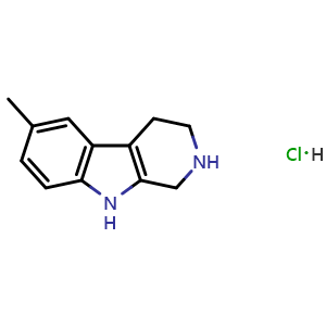 Chemical structure of 6-Methyl-2,3,4,9-tetrahydro-1H-pyrido[3,4-b]indole hydrochloride , CAS 24335-15-7, AChemBlock X191127