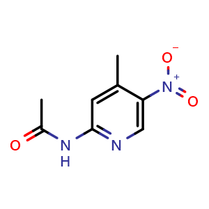 Chemical structure of N-(4-Methyl-5-nitro-2-pyridyl)acetamide , CAS 90765-02-9, AChemBlock X191129