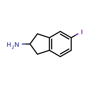 Chemical structure of 2-Amino-5-iodoindane , CAS 132367-76-1, AChemBlock X191131