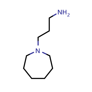 Chemical structure of 3-(1-Azepanyl)-1-propanamine , CAS 3437-33-0, AChemBlock X191145