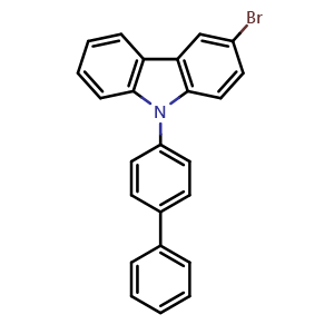 Chemical structure of 9-(4-Biphenylyl)-3-bromocarbazole , CAS 894791-46-9, AChemBlock X191149