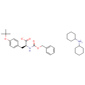 Chemical structure of Nalpha-Cbz-O-tert-butyl-L-tyrosine Dicyclohexylammonium Salt , CAS 16879-90-6, AChemBlock X191153