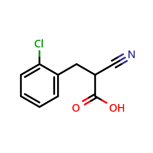 Chemical structure of 3-(2-Chlorophenyl)-2-cyanopropionic acid , CAS 14650-19-2, AChemBlock X191156