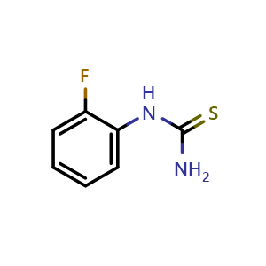 Chemical structure of 1-(2-Fluorophenyl)thiourea , CAS 656-32-6, AChemBlock X191163