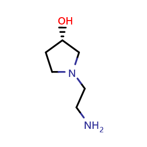 Chemical structure of (S)-1-(2-Aminoethyl)-3-pyrrolidinol , CAS 540787-75-5, AChemBlock X191167
