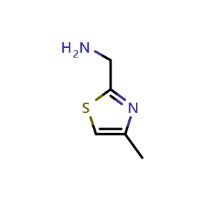 Chemical structure of (4-Methyl-1,3-thiazol-2-yl)methanamine , CAS 51221-45-5, AChemBlock X191172
