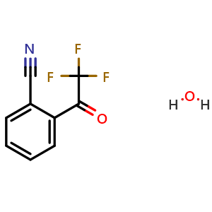 Chemical structure of 2'-Cyano-2,2,2-trifluoroacetophenone Hydrate , CAS 1134303-97-1, AChemBlock X191173