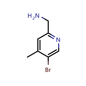 Chemical structure of 2-(Aminomethyl)-5-bromo-4-methylpyridine , CAS 886364-90-5, AChemBlock X191181