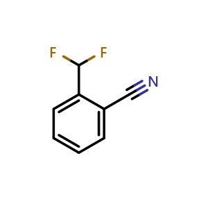 Chemical structure of 2-(Difluoromethyl)benzonitrile , CAS 799814-30-5, AChemBlock X191202