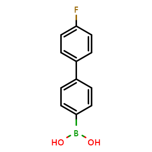 Chemical structure of 4-(4-Fluorophenyl)phenylboronic acid , CAS 140369-67-1, AChemBlock X191210