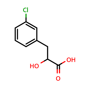 Chemical structure of 3-(3-Chlorophenyl)-2-hydroxypropionic acid , CAS 139546-79-5, AChemBlock X191231