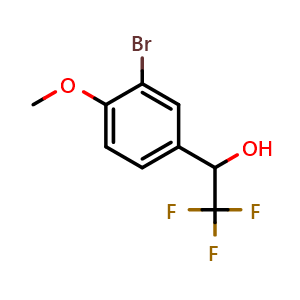 Chemical structure of 3-Bromo-4-methoxy-alpha-(trifluoromethyl)benzyl Alcohol , CAS 1249929-52-9, AChemBlock X191253