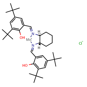 Chemical structure of (S,S)-(+)-N,N'-Bis(3,5-di-tert-butylsalicylidene)-1,2-cyclohexanediaminomanganese(III) Chloride , CAS 135620-04-1, AChemBlock X191262