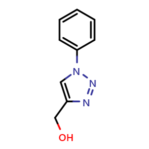 Chemical structure of 4-Hydroxymethyl-1-phenyl-1,2,3-triazole , CAS 103755-58-4, AChemBlock X191265