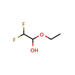 Chemical structure of 1-Ethoxy-2,2-difluoroethanol , CAS 148992-43-2, AChemBlock X191271