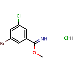 Chemical structure of Methyl 3-Bromo-5-chlorobenzimidate hydrochloride , CAS 1823380-00-2, AChemBlock X191286