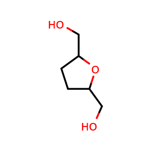 Chemical structure of 2,5-Bis(hydroxymethyl)tetrahydrofuran , CAS 104-80-3, AChemBlock X191289