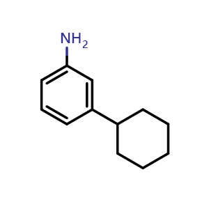 Chemical structure of 3-Cyclohexylaniline , CAS 5369-21-1, AChemBlock X191298