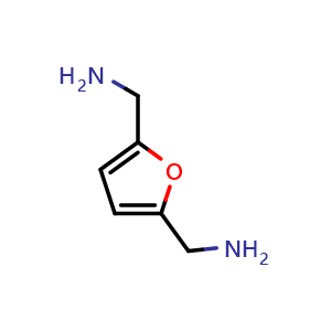 Chemical structure of Furan-2,5-diyldimethanamine , CAS 2213-51-6, AChemBlock X191309