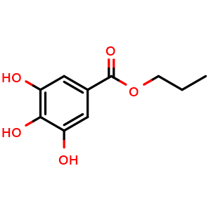 Chemical structure of Propyl 3,4,5-Trihydroxybenzoate , CAS 121-79-9, AChemBlock X191326