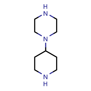 Chemical structure of 1-(4-Piperidyl)piperazine , CAS 142013-66-9, AChemBlock X191336
