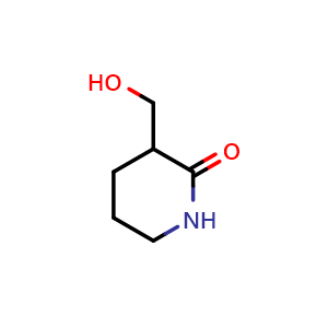 Chemical structure of 3-(Hydroxymethyl)piperidin-2-one , CAS 25219-43-6, AChemBlock X191347