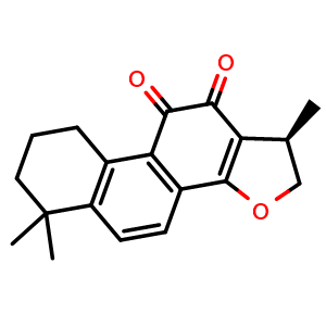 Chemical structure of (R)-1,6,6-Trimethyl-1,2,6,7,8,9-hexahydrophenanthro[1,2-b]furan-10,11-dione , CAS 35825-57-1, AChemBlock X191357