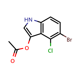 Chemical structure of 5-Bromo-4-chloro-3-indolyl Acetate , CAS 3252-36-6, AChemBlock X191362
