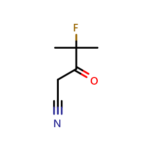 Chemical structure of 4-Fluoro-4-methyl-3-oxopentanenitrile , CAS 1188907-26-7, AChemBlock X191365