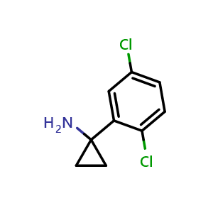 Chemical structure of 1-(2,5-Dichlorophenyl)cyclopropanamine , CAS 1260777-41-0, AChemBlock X191371